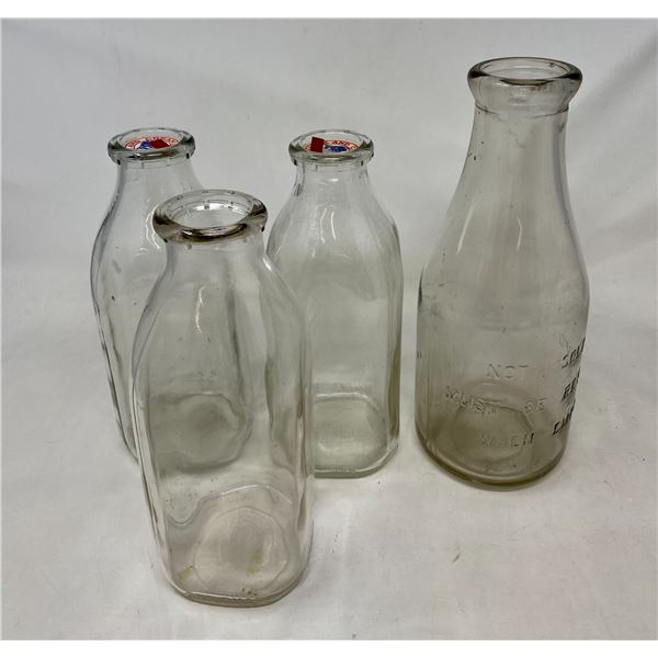 Vintage Milk bottles X 4