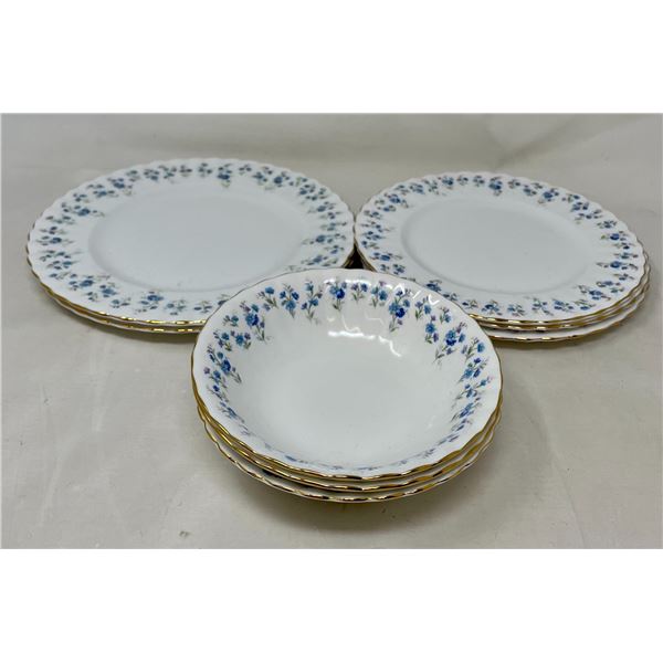 Royal Albert Memory Lane, 2 Salad Plates, 3 Butter Plates, & 3 Nappies