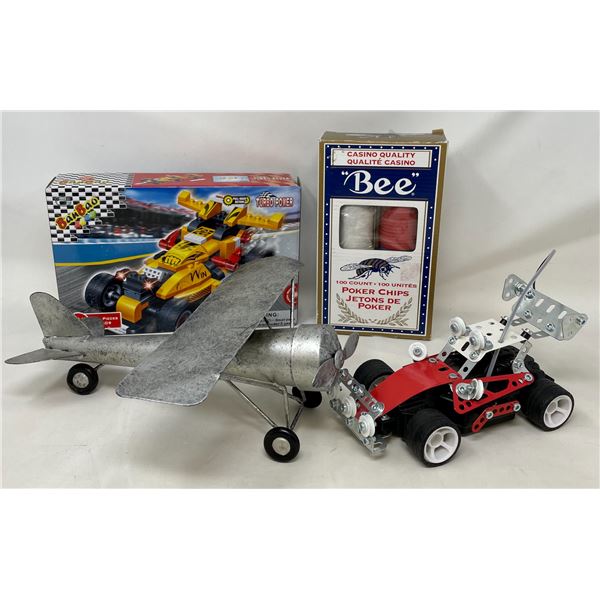 Poker Chips, Ban Bao Blocks, Kinects Car, Metal Plane