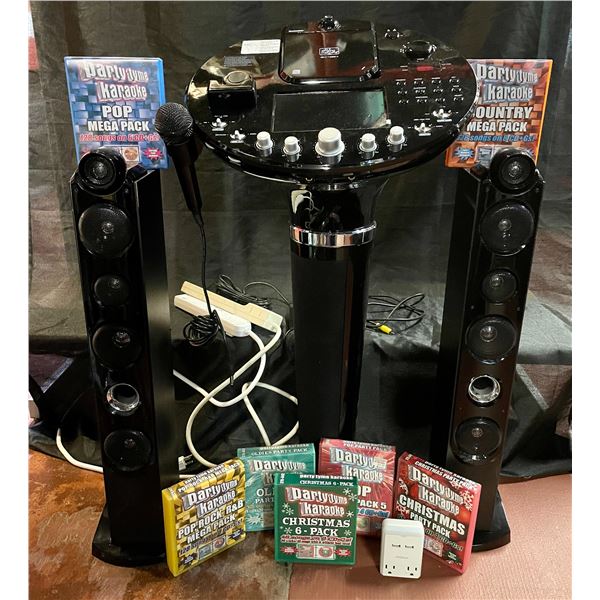 Karaoke Machine, 2 Mics, 1 Plug & Charger, 2 Extension Cords