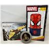 Image 1 : Spiderman Popcorn Maker, Fidget Spinner, Assassin's Creed Construction Set (open)