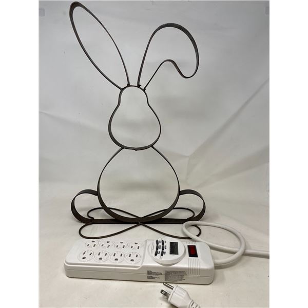 Timer Extension Cord, Metal Easter Bunny