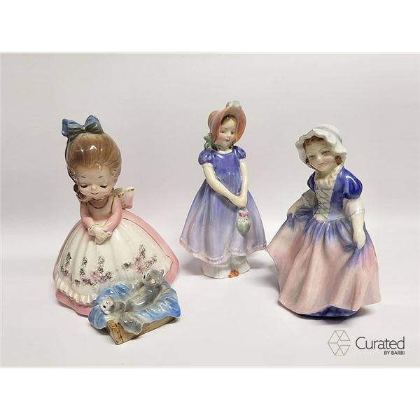 Vintage Porcelain Blue Girls