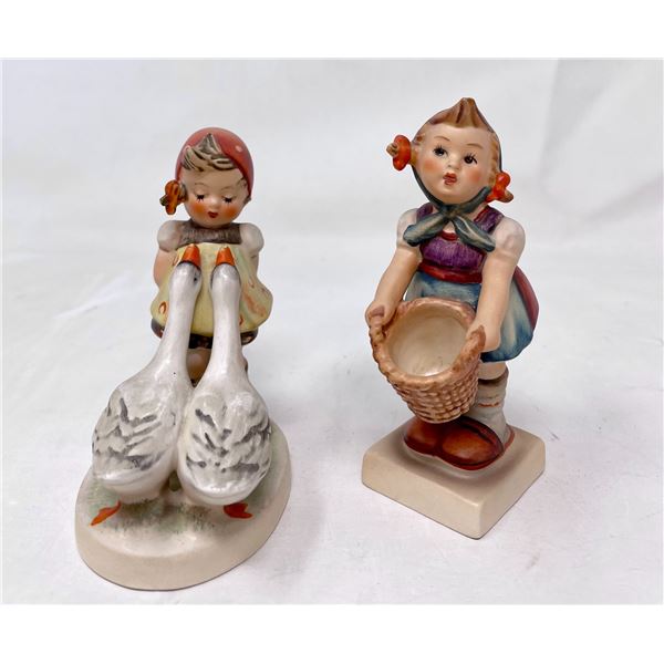 Hummel Girl with Ducks & Girl with Basket (made in W. Germany)