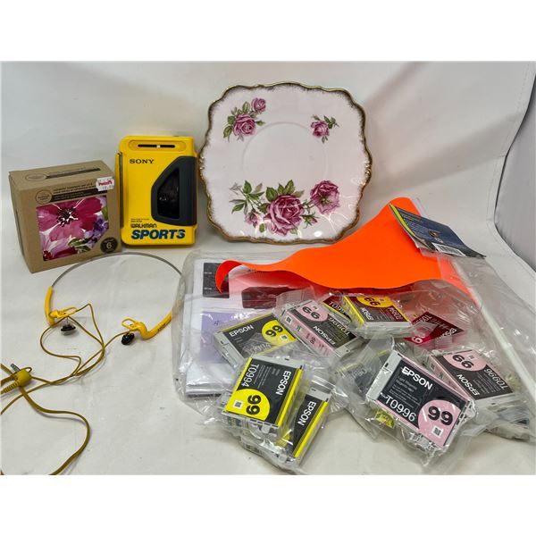 5 Coasters, Epson Ink, Sony Walkman, Bicylce Safety Flag