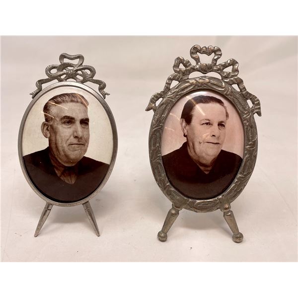 Porcelain Pictures in Metal Frames 3"H