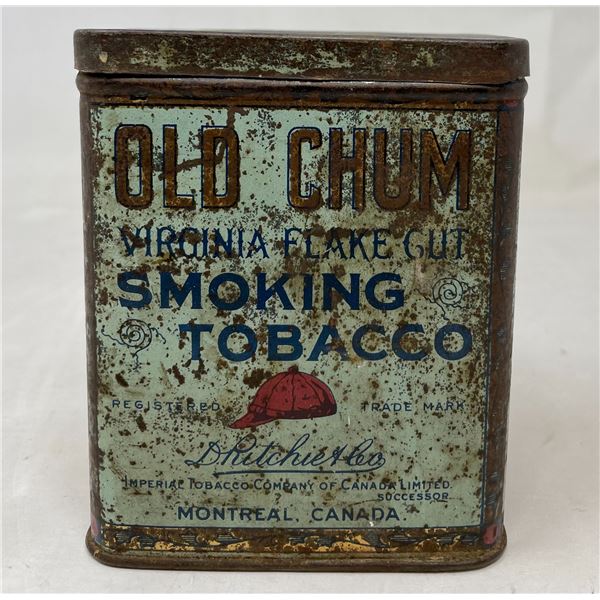 Old Chum Smoking Tobacco Tin 4.5"D