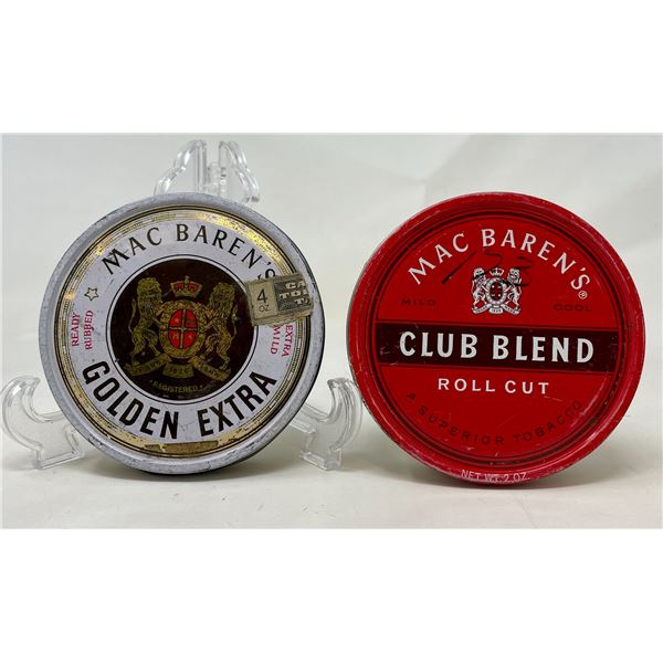 Mac Baren's golden Extra Tobacco 5"D & Mac Baren's Club Blend 5"D Tins