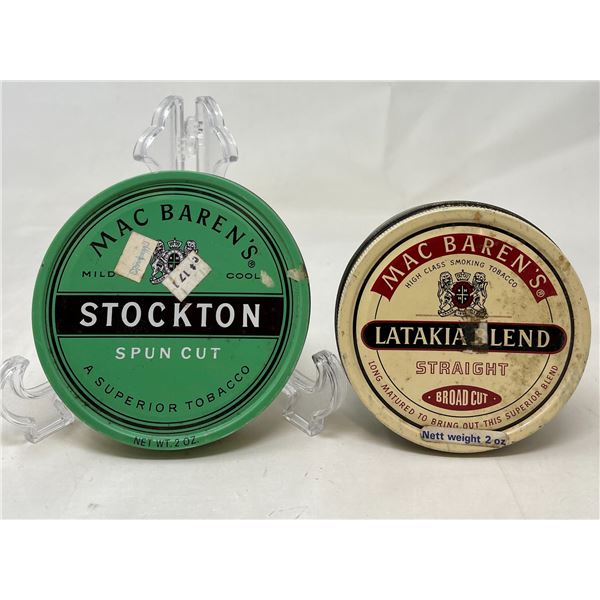 Mac Baren's Latakai Blend 4.5"D & Mac Baren's Stockton 5"D Tins
