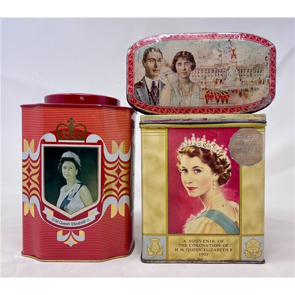 2 Tins of Queen Elizabeth II & 1 Queen Elizabeth and King George VI
