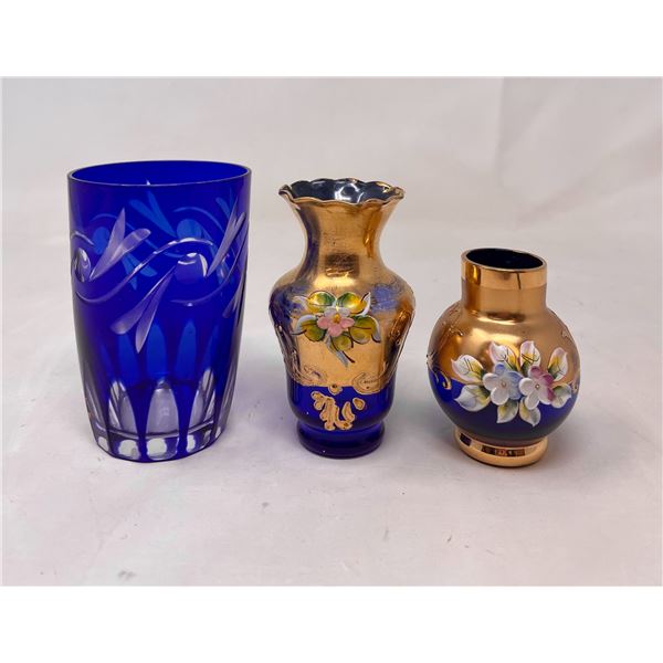 Antique Cobalt Blue Murano Glass (Glass, 2 Vases)