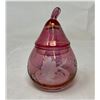Image 1 : Pink Pear with Lid 6"H