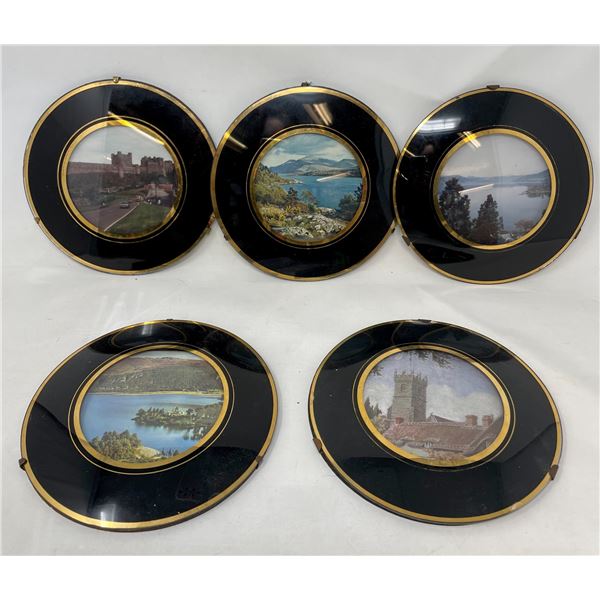 Vintage 60's Convex Domed Porthole Wall Art x 5