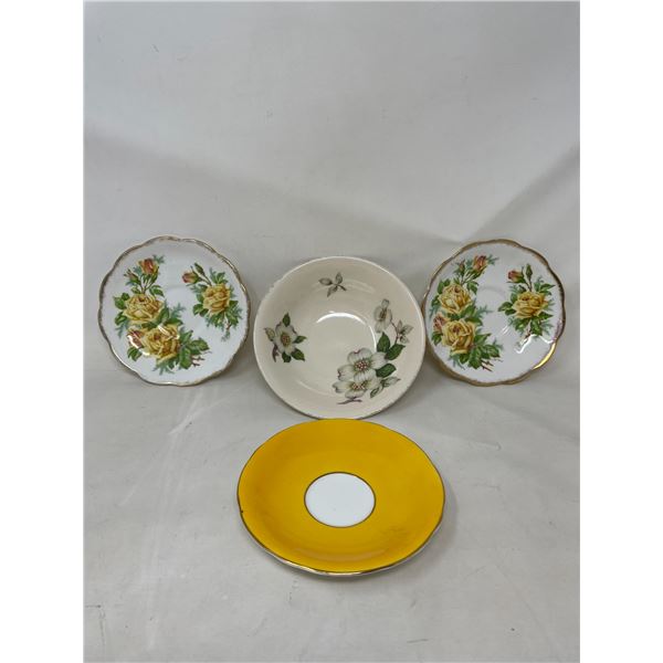 3 Saucers & 1 Bowl