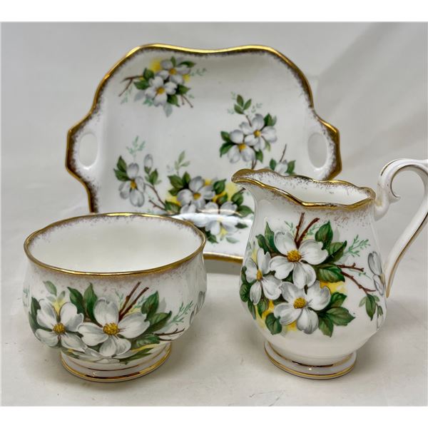 Royal Albert White Dogwood Cream & Sugar
