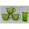 Image 1 : Carnival Ware Tea Cups x 3 & 1 Sm Vase
