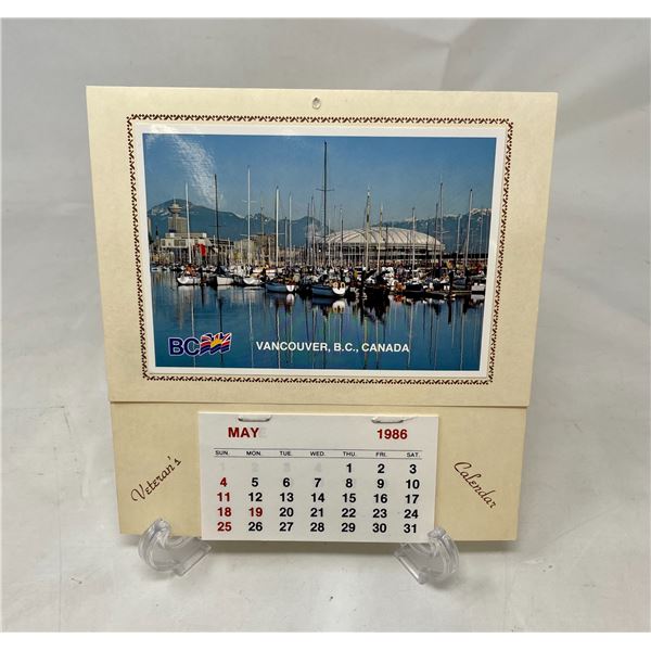 Vintage Calendar BC 1986