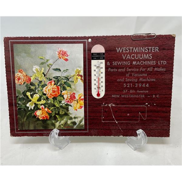 Vintage Calendar Thermometer Westminster Vacuums