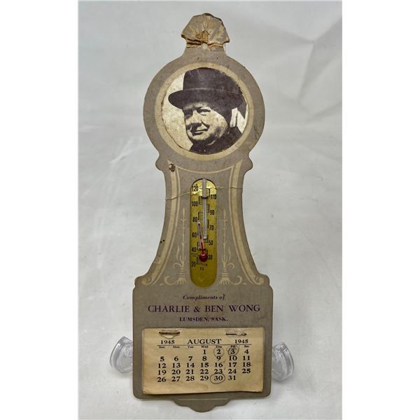 Vintage Calendar Thermometer Charlie & Ben Wong