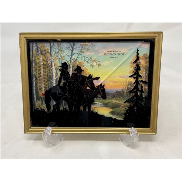 Calendar Thermometer Erickson Bros. (crack in frame)