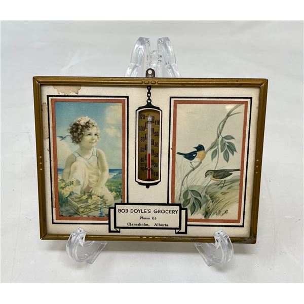Vintage Calendar Thermometer Bob Doyle's Grocery