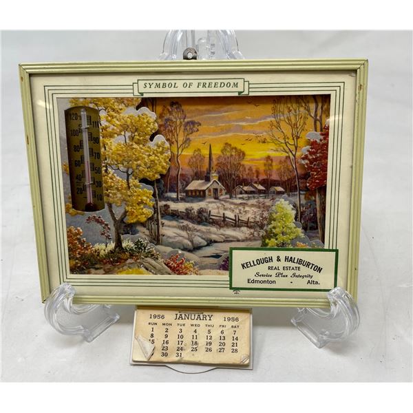 Vintage Calendar Thermometer Kellough & Haliburton