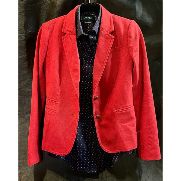 Ralph Lauren Polka Dot Shirt, Banana Republic Red Blazer