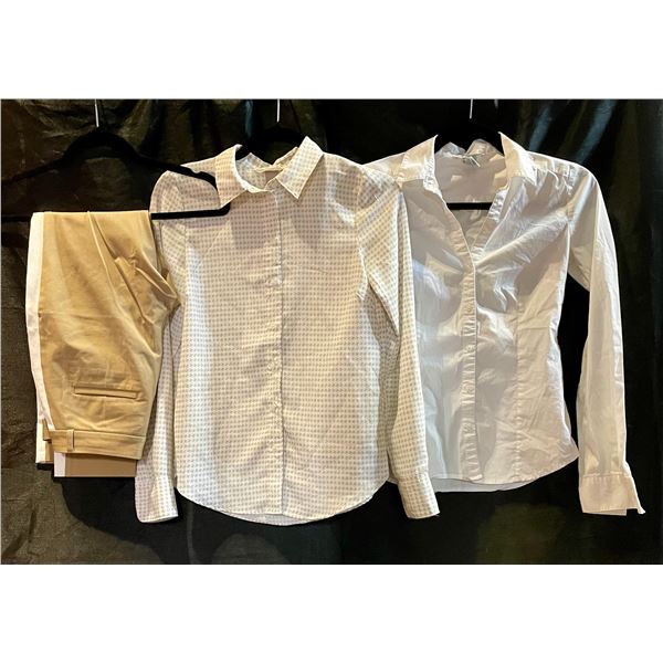 2 H&M Shirts, Banana Republic Pants