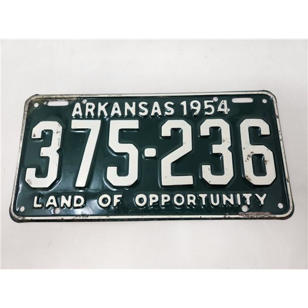 1954 Arkansas License Plate