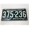 Image 1 : 1954 Arkansas License Plate