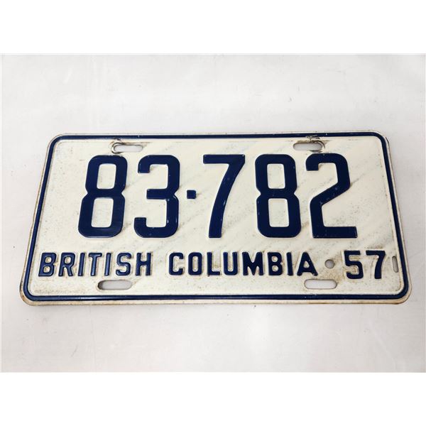 1957 British Columbia License Plate