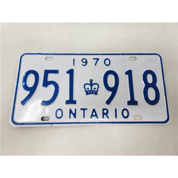 1970 Ontario License Plate