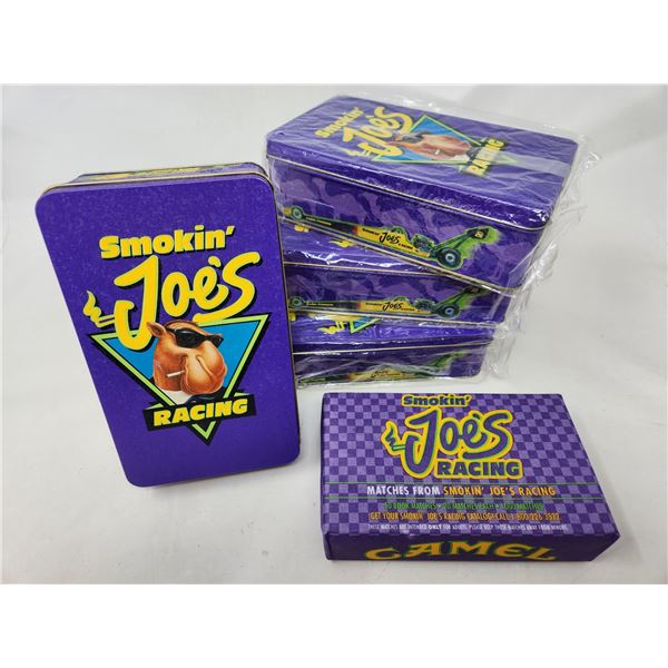 4 NOS 1990s Smokin Joes Racing Camel Cigarettes Tin With Matches