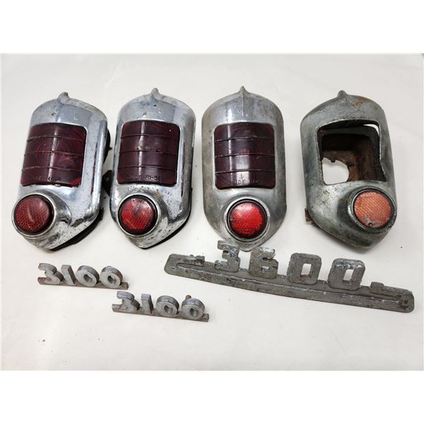 Collection of 1940s Chevrolet Emblems & Tail Lights