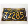 Image 1 : 1950 Pennsylvania License Plate