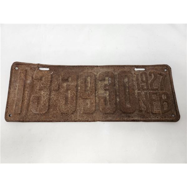 1927 Nebraska License Plate