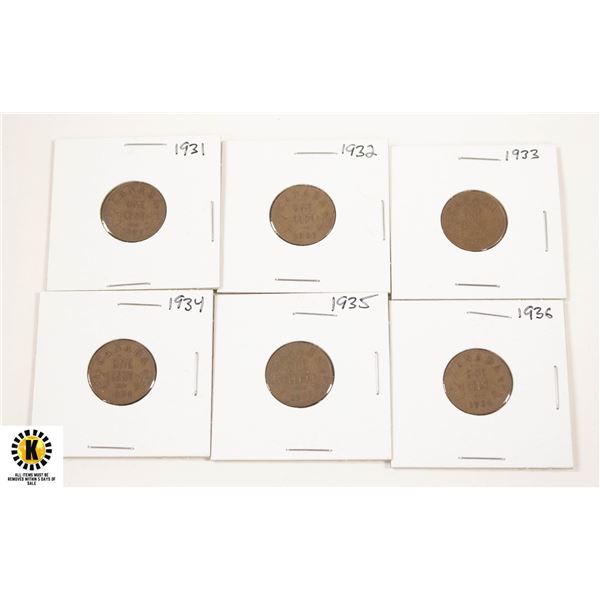 1931 - 1936 CANADIAN SMALL CENT LOT