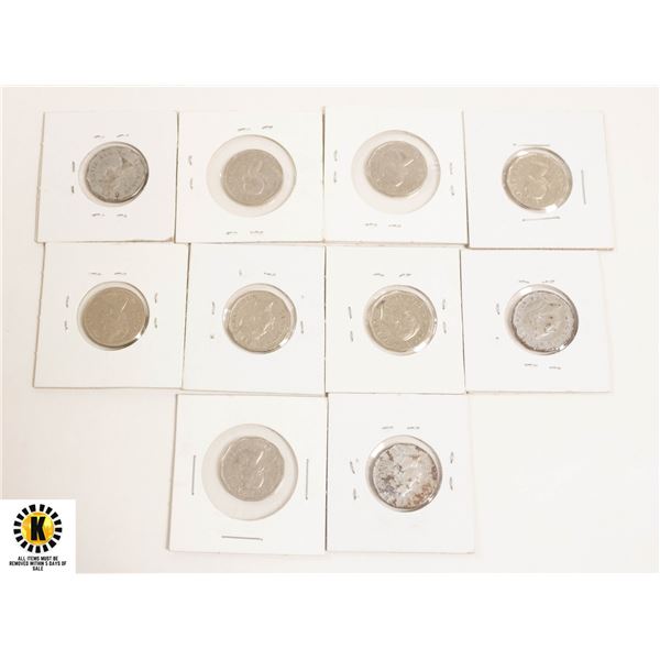 LOT 10 1950S - 60S CANADIAN NICKELS