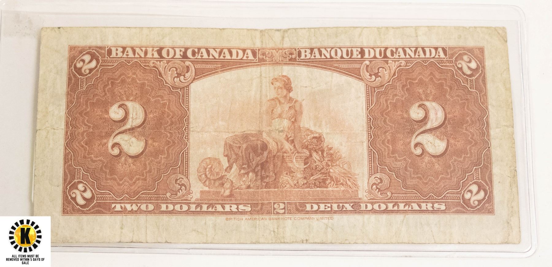 1937 CANADIAN $2 DOLLAR BILL