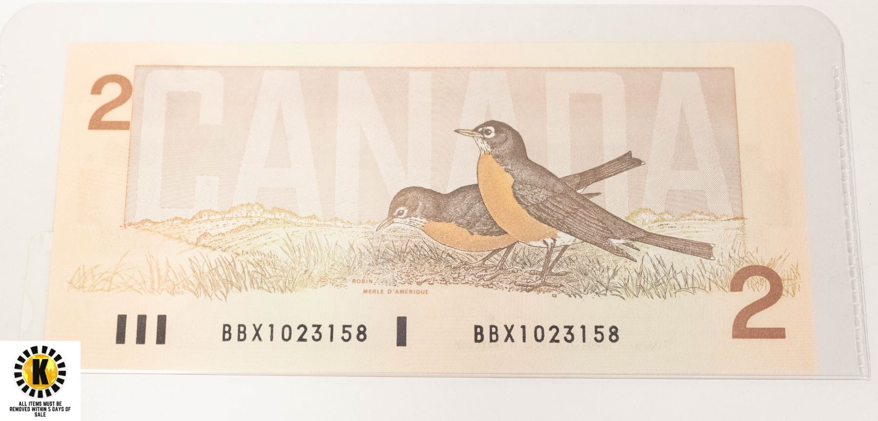 UNCIRCULATED 1986 CANADIAN $2 BILL