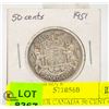 Image 1 : 1951 SILVER CANADA 50 CENT COIN