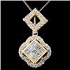 Image 1 : 18K Two Tone Gold 1.24ctw Diamond Pendant