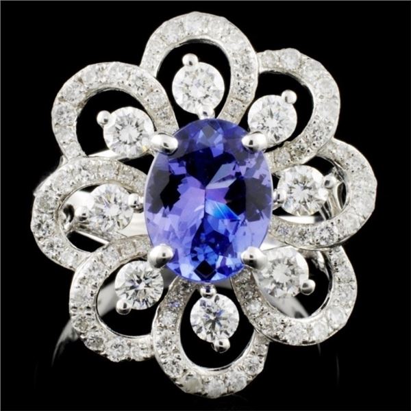 18K Gold 1.75ct Tanzanite & 1.22ctw Diamond Ring