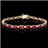 Image 1 : `14k Gold 17.00ct Ruby & 0.70ct Diamond Bracelet