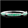 Image 1 : 14K Gold 2.60ctw Emerald & 0.63ctw Diamond Bangle