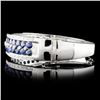 Image 2 : 14K Gold 10.41ct Sapphire & 0.79ctw Diamond Bangle
