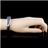 Image 3 : 14K Gold 10.41ct Sapphire & 0.79ctw Diamond Bangle