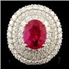 Image 1 : 18K Gold 2.23ct Ruby & 2.56ctw Diamond Ring