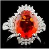 Image 1 : 18K Gold 3.25ct Fire Opal & 0.54ct Diamond Ring