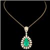 Image 2 : 18K Gold 2.06ct Emerald & 1.41ctw Diamond Pendant